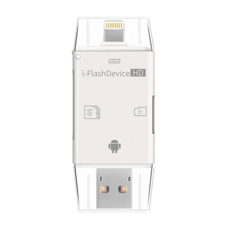 Reilim 3in 1 SD кард-ридер для iphone ipad iFlash OTG адаптер Micro USB кард-ридер конвертер для iphone/ipad/ipod Android - Цвет: white