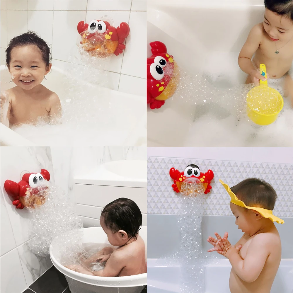 Dropship New Bubble Crabs Bath Toy for Children with Sucker Maker Music Bathroom Shower Pool Bathtub Soap Swimming Kid Oyuncak