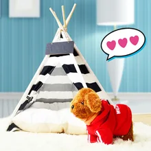 Складной ПЭТ-палатка Крытый вигвама Конура палатка Pet Bed для маленьких собак щенок кошка питомник палатки кровати с подушка