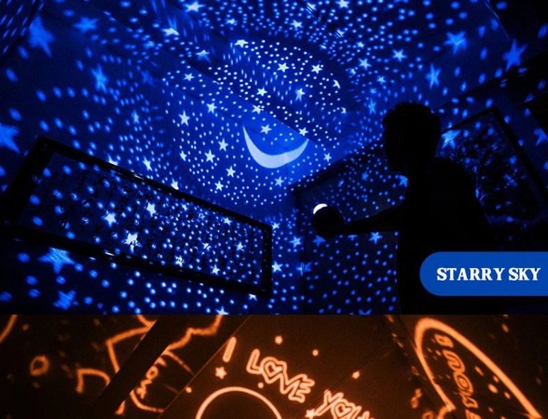 Lucky Fish Starry Sky Projector LED Night Light Wireless Remote Control Novelty Rotating Friends Gift Night Lamp for Baby Kids (8)