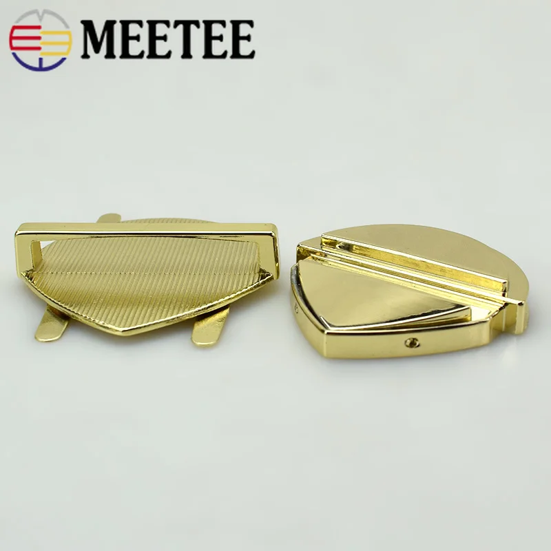 Meetee 2 шт. металлический замок для сумки застежка защелкивающийся Поворотный замок Пряжка женская сумка сумочка DIY ремесло декоративная фурнитура аксессуар BD387