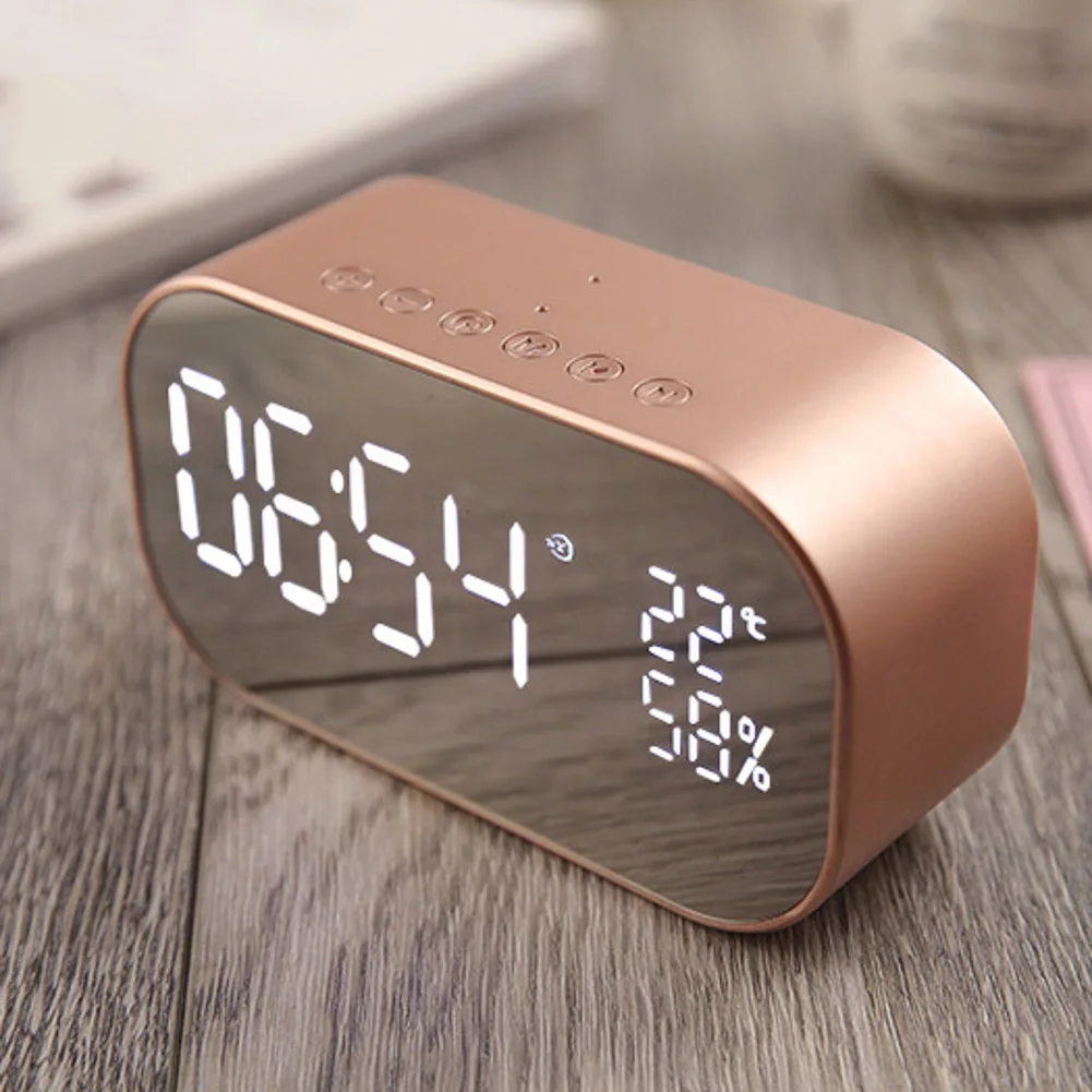 

Soaptree LED Alarm Clock Wireless Bluetooth Speaker Support Aux TF USB Music Player FM Radio Office Bedroom Speakers for iPhone
