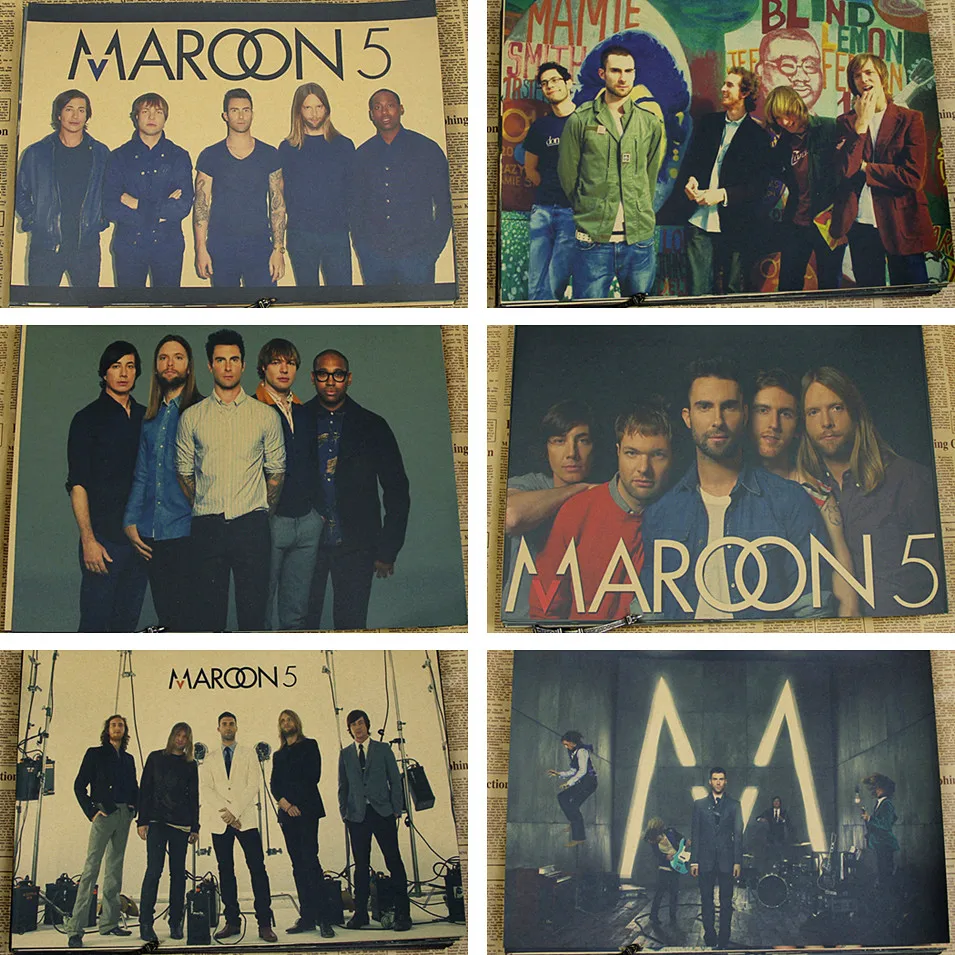 

Maroon 5 Adam Levine Band Combine Kraft Paper Poster wall sticker
