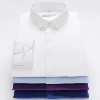 

Summer Wear Men Business Formal Dress Shirts Camisa Candy Solid Color Breathable Comfortable Pure Cotton Slim Fit Vestido Shirts