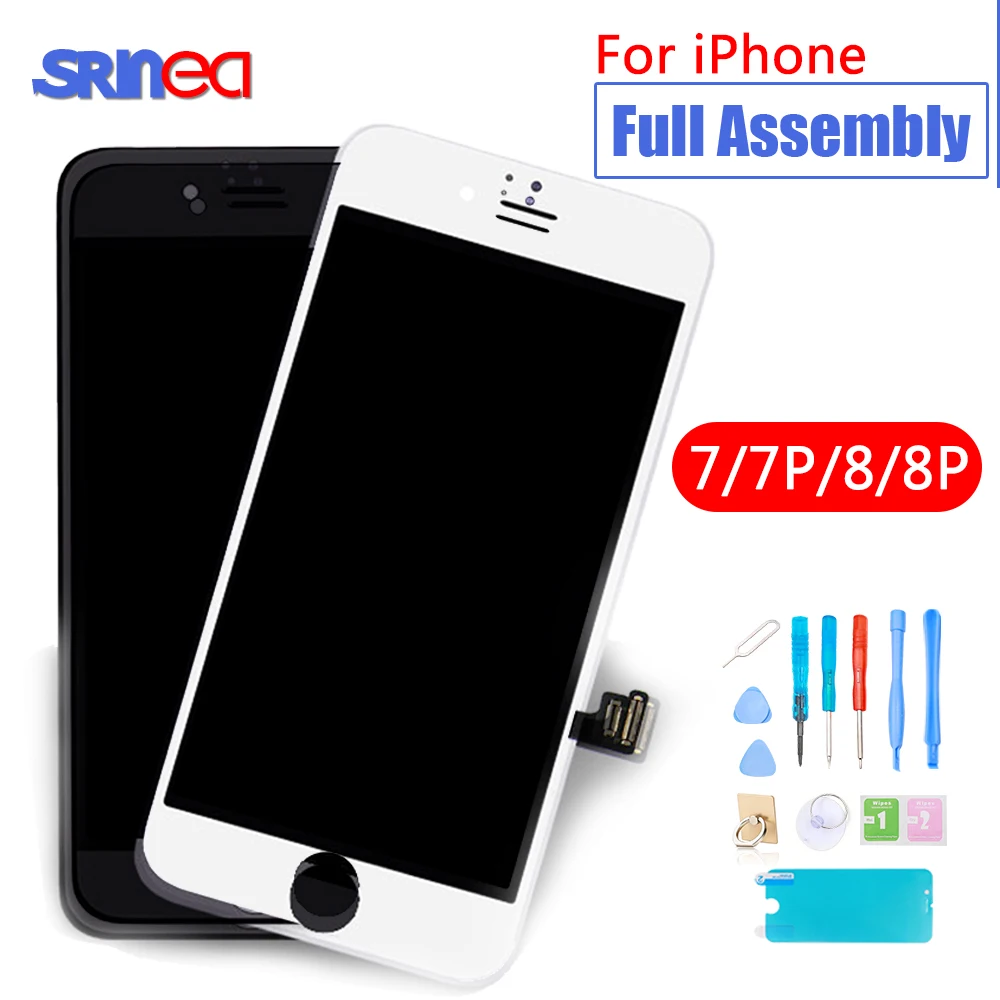 

Complete LCD For iPhone 7 7 Plus 8 8 Plus LCD Display Touch Screen Full Assembly Replacement Good 3D Touch Front Camera Tools