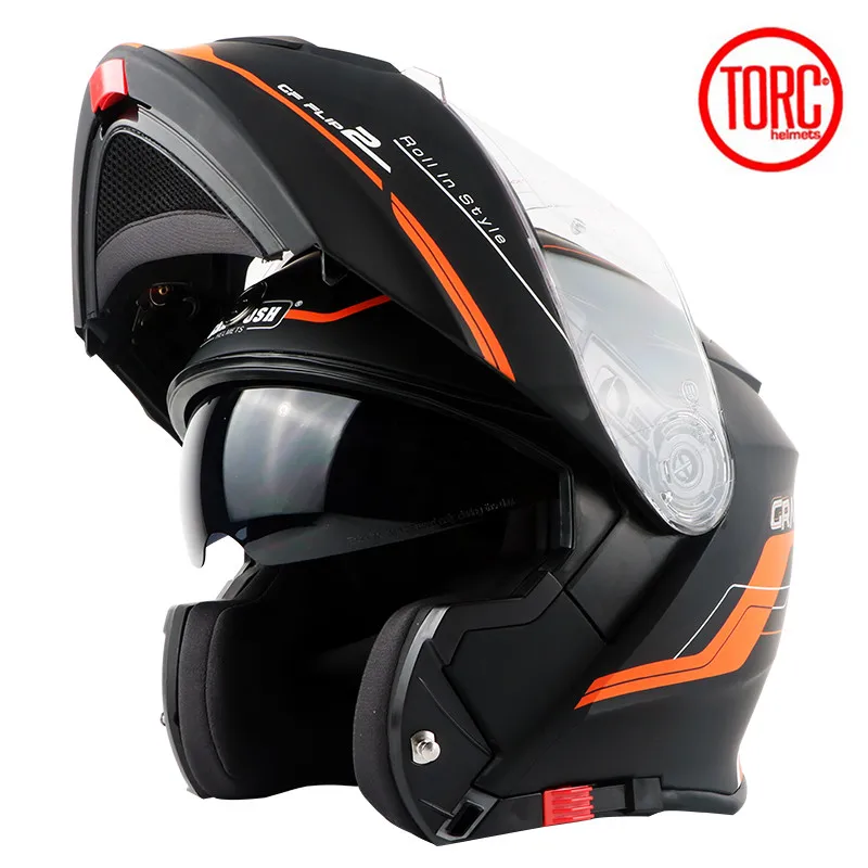 TORC T271 moto rcycle шлем флип-ап шлем мото rbike moto rcross Полный лицевой шлем capacete casque para moto ECE Сертификация - Цвет: orange Arrows