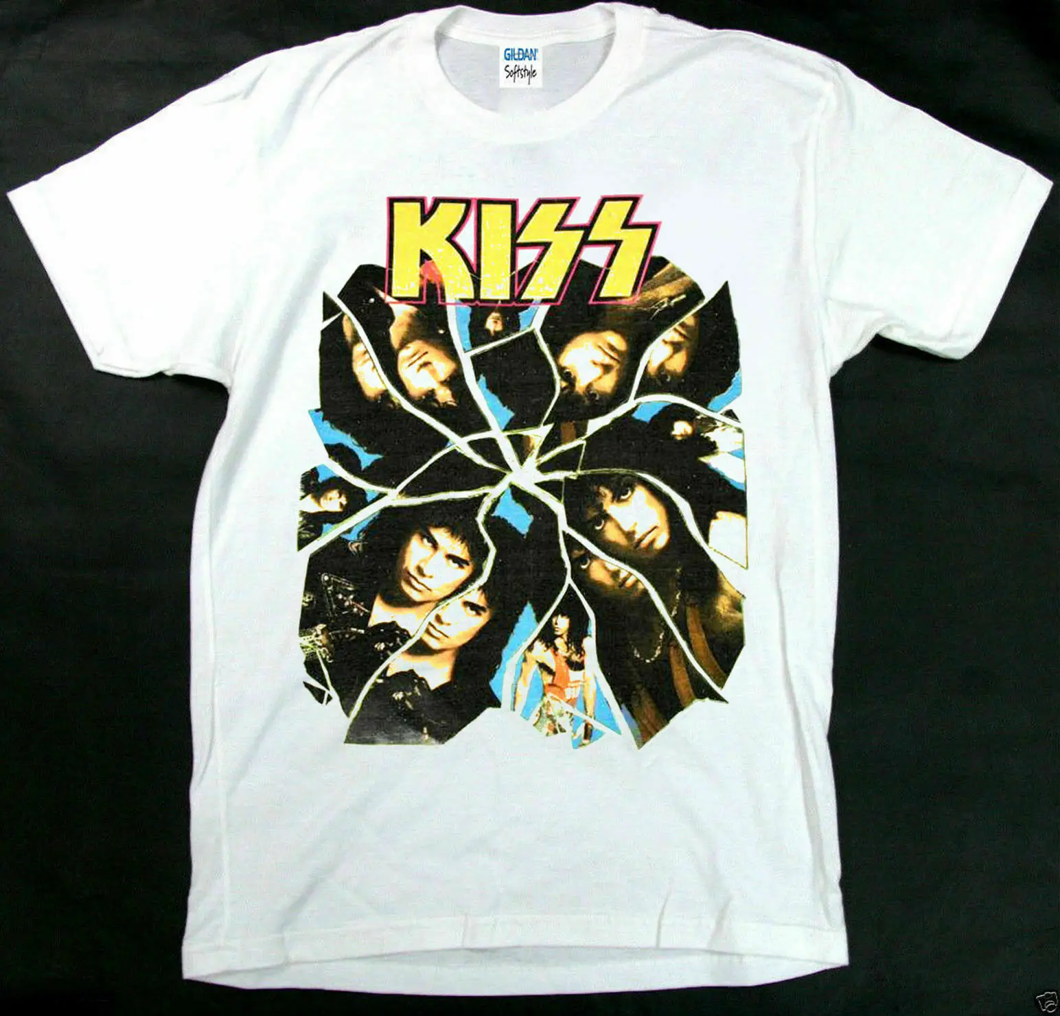 Новинка, Винтажная футболка 80 S Kiss, футболка для концерта, мягкая тонкая футболка 1987 с надписью Crazy With Kiss