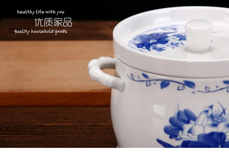 Guci с крышкой керамическая тушеная Япония Корея уши воды птичье гнездо суп котелок для тушения чашки на белой ленте