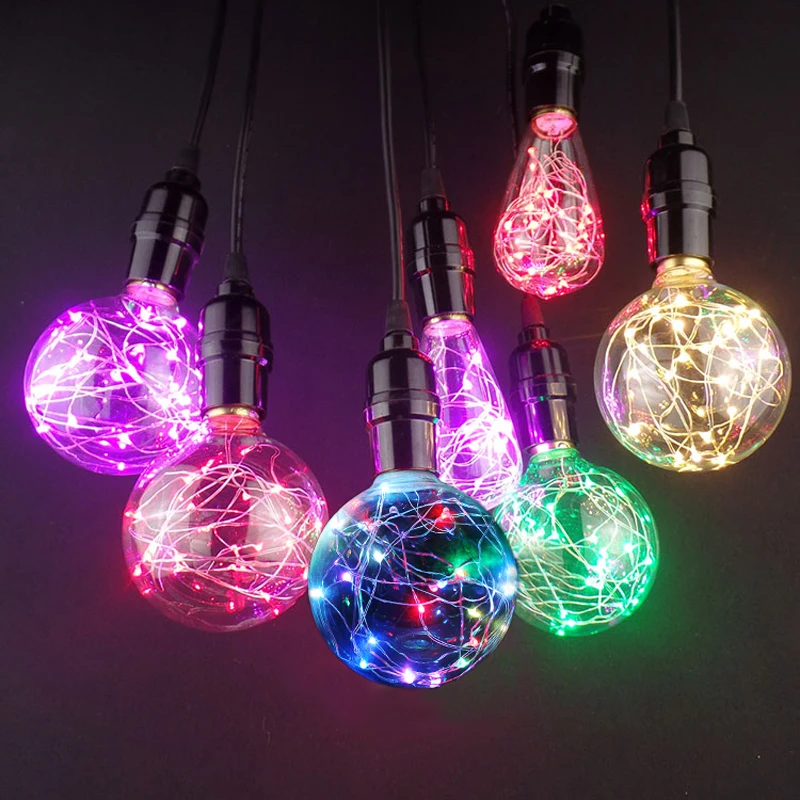 

T.Y.S G95 110V 220V LED String Lights For New Year Garland Christmas Lights Indoor Wedding Decor Red RGB Blue Pink White Lamp