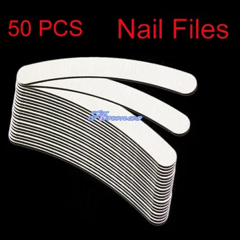 

50 Pcs Nail Art Sanding Files Buffing GREY Curve Manicure Salon Tool