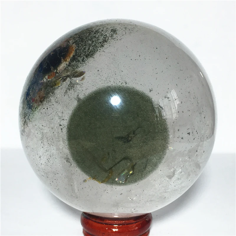 

Ball Narural ghost quartz Crystal Stone and craft reiki healing Decorative ball (74mm)