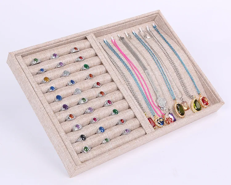 

New Yellow color Jewelry Ring and Necklace Organizer Display Cases Organizer Display Jewelry Storage Box Hot Sale wholesale