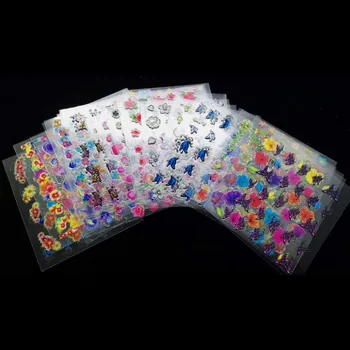 

30pcs/Lot Flowers/Butterfly Design 3D Sticker Nails Art Adhesive Nail Art Water Transfer Sticker for Tips Mix Nail Decals