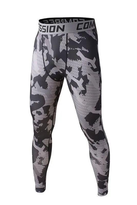 Camo Compression Tight Pants Base Layer Running Leggings Men Slim fit Breathable Quick drying