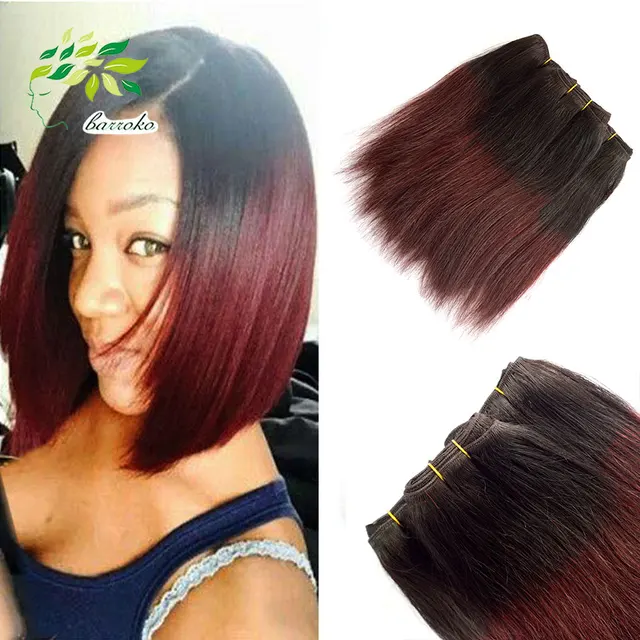 7a Unprocessed Virgin Hair 8 Inch Burgundy Weave Malaysian
