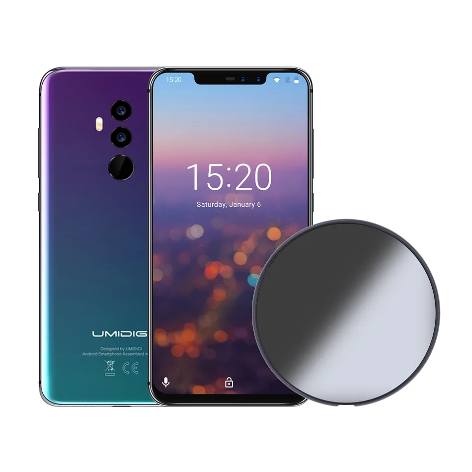 UMIDIGI Z2 Pro 6," полноэкранный Смартфон Android 8,1 6 ГБ+ 128 Гб Helio P60 16 МП с четырехобъективом 4G LTE NFC Беспроводной зарядный мобильный телефон - Цвет: Twilight Q1black