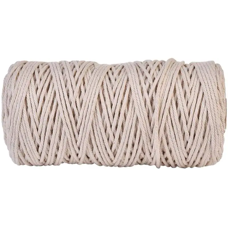 

3Mmx200M Natural Handmade Cotton Cord Macrame Yarn Rope Diy Wall Hanging Plant Hanger Craft String Knitting