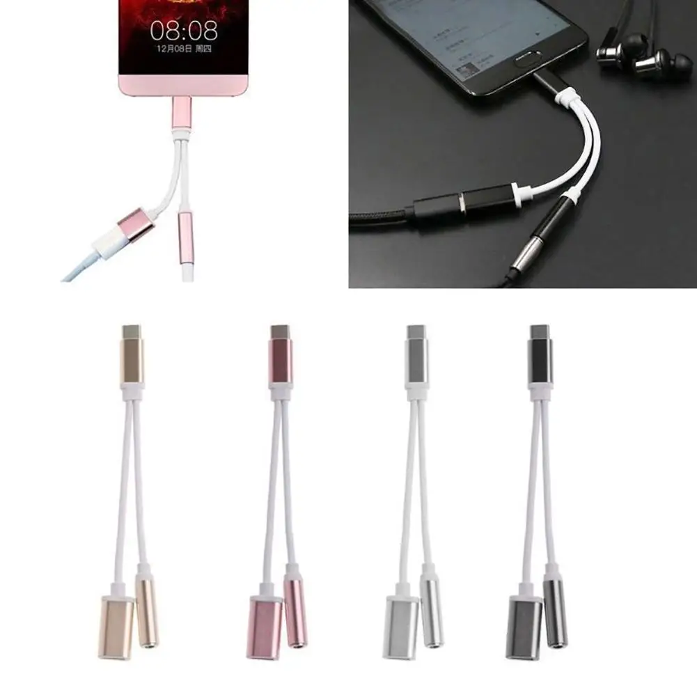 

HOT Type C to 3.5mm Charger 2 in 1 Headphone Jack USB Adapter Cable for Smartphone usb c to Aux 3.5mm External cable USB-C Sound