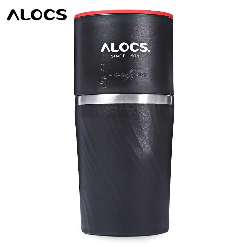 ALOCS CW-K16 portátil vajilla al aire libre cafetera 4 en 1 Acero inoxidable Camping Manual fácil molinillo de café vajilla de Camping