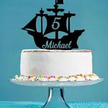 Пользовательское имя возраст акриловый Воздушный самолет мальчик день рождения торт топперы детский душ христианское распятье вечерние украшения