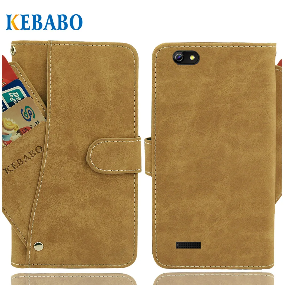 Leather Wallet DEXP B245 Case 4.5&quot Flip Vintage Front Card Slots Cases Cover Business Phone Protective Bags | Мобильные телефоны
