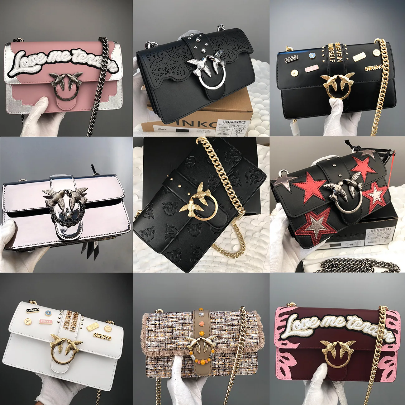 

Factory Direct 2018 New Real Leather Famous Designer Handbags Genuine Leather Single Shoulder Bag Chain Sequined Satchels