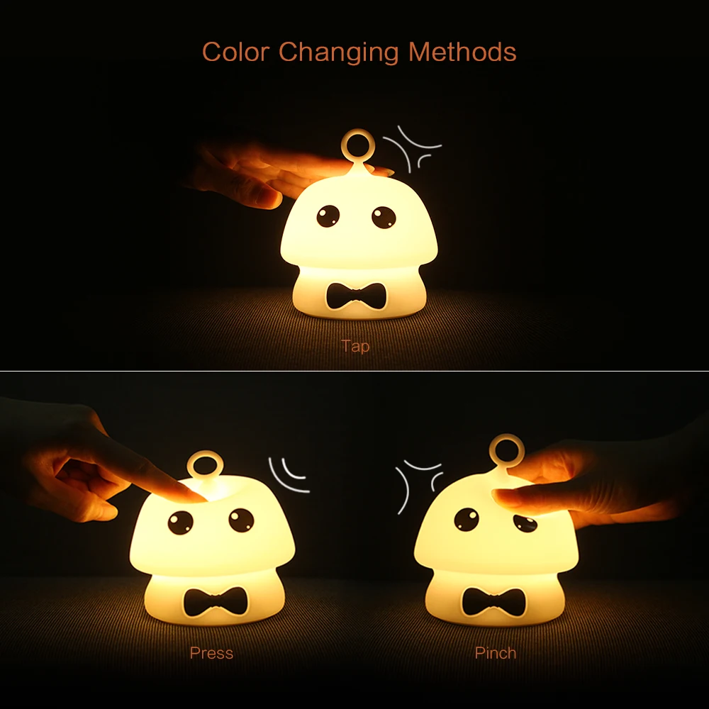 7 Colors LED Night Light Silicone Cartoon Elf Ambient Light Rechargeable Decor Table Lamp for Girl Baby Holiday Gift (4)