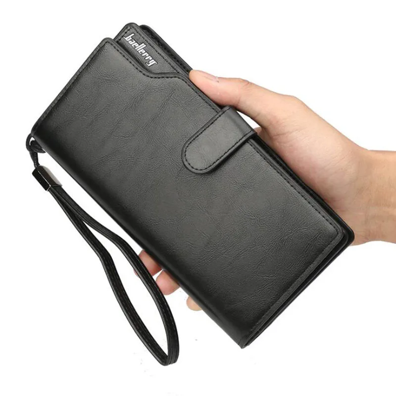 Baellerry Leather Wallet Men Wallets Luxury Business Clutch Bag Long