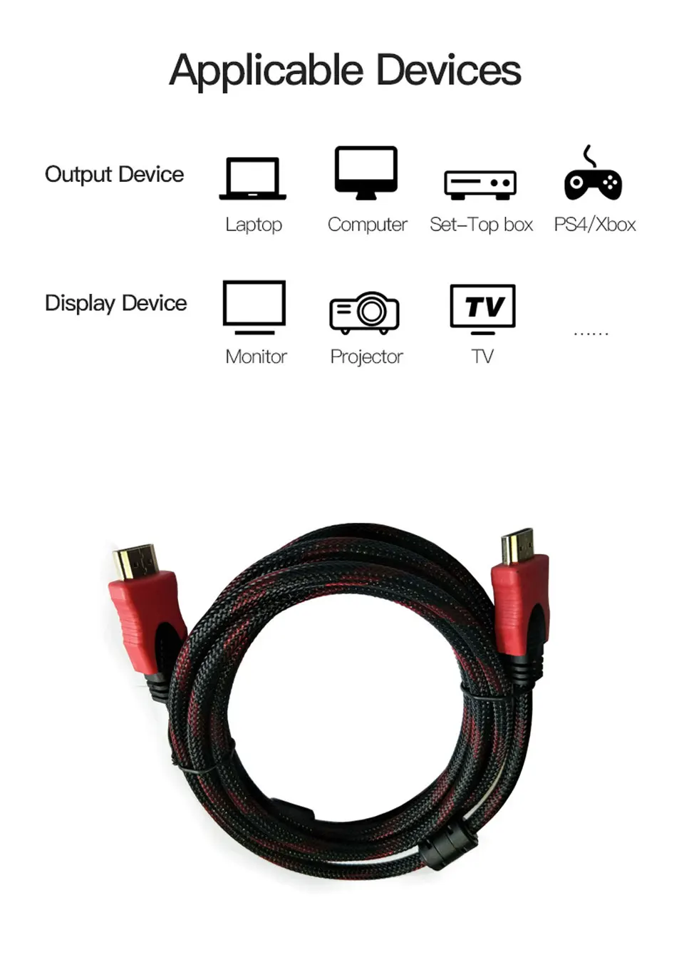 HDMI Cable video cables Gold Plated 1.4 1080P 3D Cable for HD TV LCD Laptop PS3 Projector Computer HDMI to HDMI cable 1 (2)