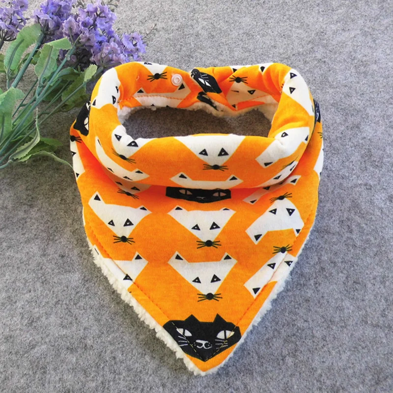 Winter Children's Triangle Bib Warm Cartoon Baby Feeding Scarf Bibs Infant Burp Cloth Bandana Bib Baberos Bebe Baby Boys Stuff X