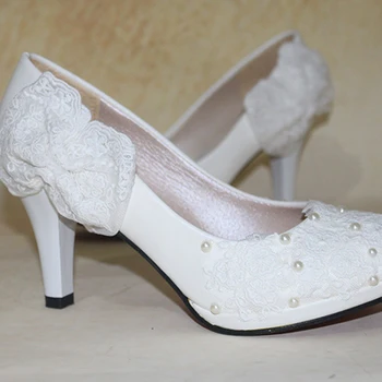 

Spring Summer Lace Bridal Shoes High Heel Wedding Shoes Woman Aethetic Ladies Valentine Shoes Zapatos Mujer Party Prom Pumps