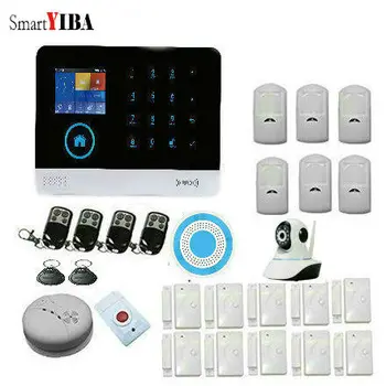 

Smart YIBA WiFi GSM GPRS RFID Home Security Alarm System Housen Surveillance Security System Wireless IP Camera Smoke sensor .