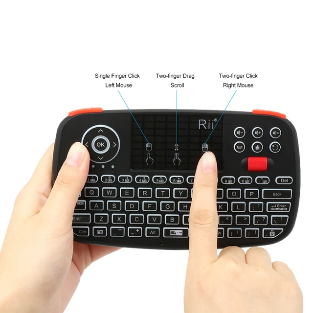 Rii i4 Mini BT Wireless Keyboard With Touchpad 2.4GHz Backlit Mouse Remote Control For Windows Android TV Box Smart TV - Image 5