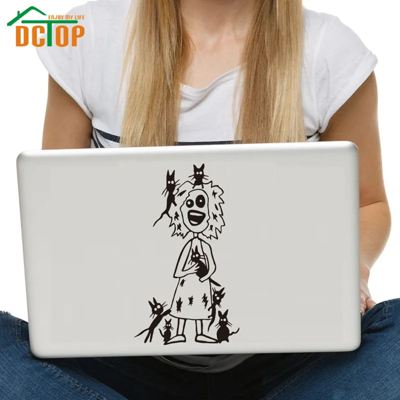 

DCTOP Crazy Cats Woman Vinyl Art Wall Decals Art Design Removable Self Adhesive Computer Stickers Decor Modern Style