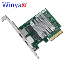 Winyao E350-T2 PCI-E X4 RJ45 сервера двойной Порты и разъёмы Gigabit Ethernet Lan 10/100/1000 Мбит сетевой карты для i350-T2 NIC