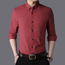 MRMT Новая Осенняя мужская рубашка из чистого хлопка, клетчатая рубашка для мужчин, рубашка с длинными рукавами, Повседневная рубашка