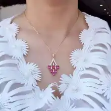 Натуральный Красный топаз кулон S925 Стерлинговое серебро натуральный драгоценный камень кулон Цепочки и ожерелья Модная элегантная обувь с подвесками женские вечерние ювелирные украшения