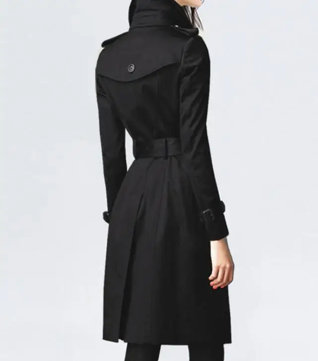 À Taille Chaude Long Printemps Tranchée Grande Nouvelle Femmes kaki Mince Mode Boutonnage Haute rouge S Manteau Double 6xl 2019 Noir Moyen gBqwPxz