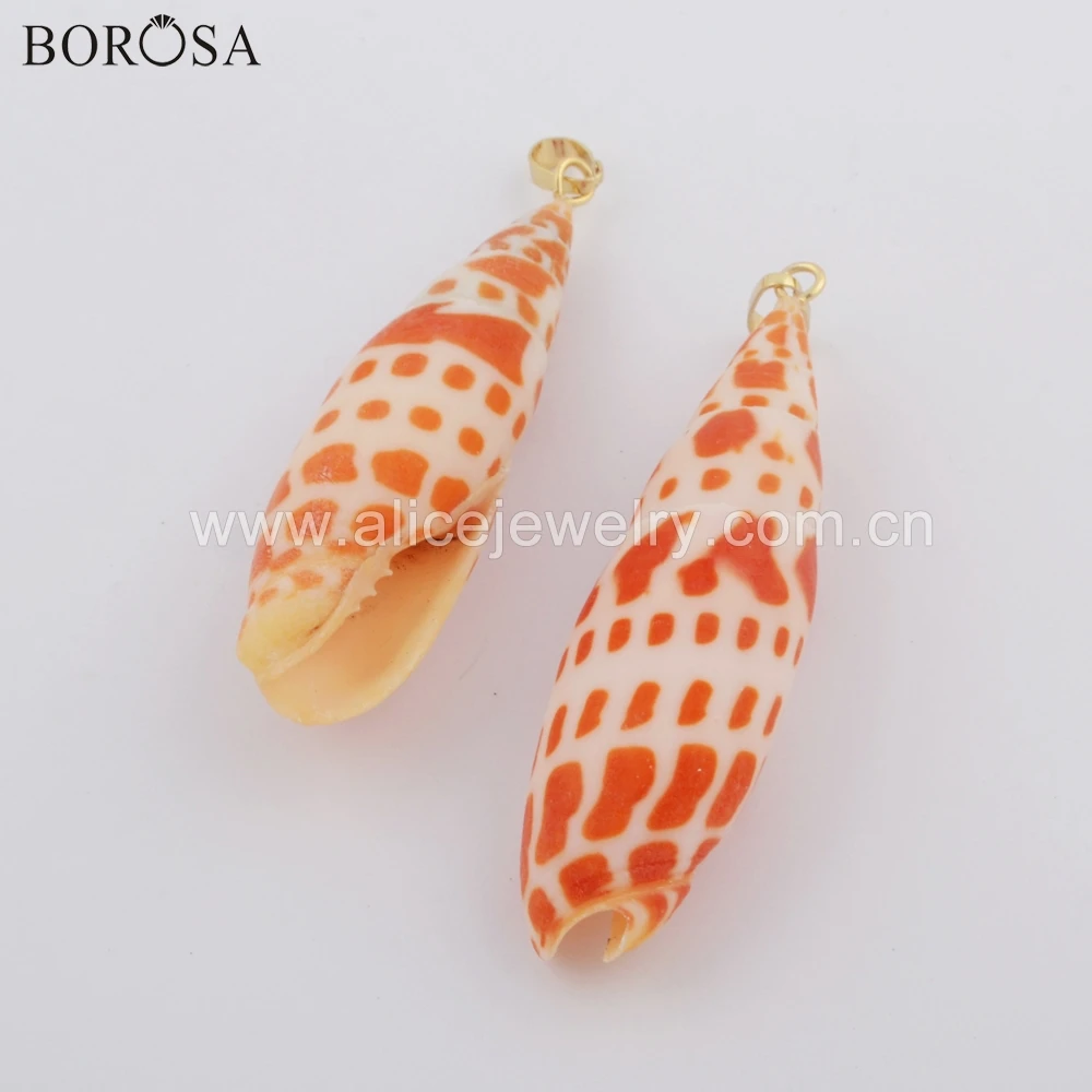 

BOROSA 8pcs Natural Conch Shell Pendant Necklace Fashion Shell Jewelry for Women Ladies G1755 G1755-N