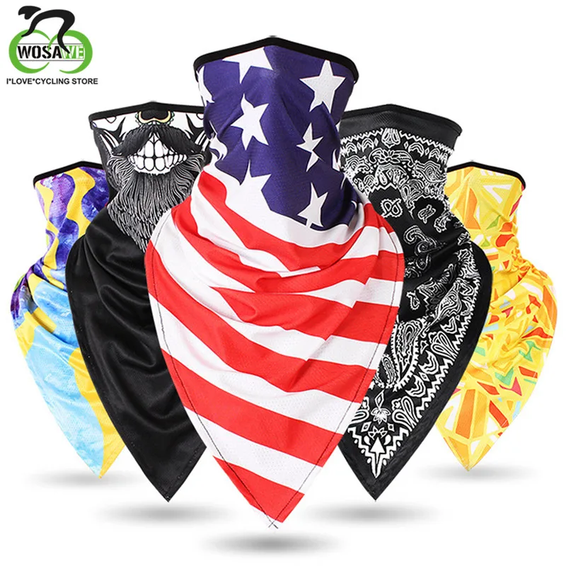 

WOSAWE Cycling 3D Windproof Mask Motorcross Half Face Mask Balaclavas Ski Neck Triangle Scarf Outdoor Breathable Face Shield