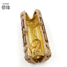 XIYUAN/Брендовая женская королевская золотистая вечерняя сумочка, женская свадебная сумочка, банкетный клатч со стразами, цепочка на плечо, мини-сумка, кошельки для девочек