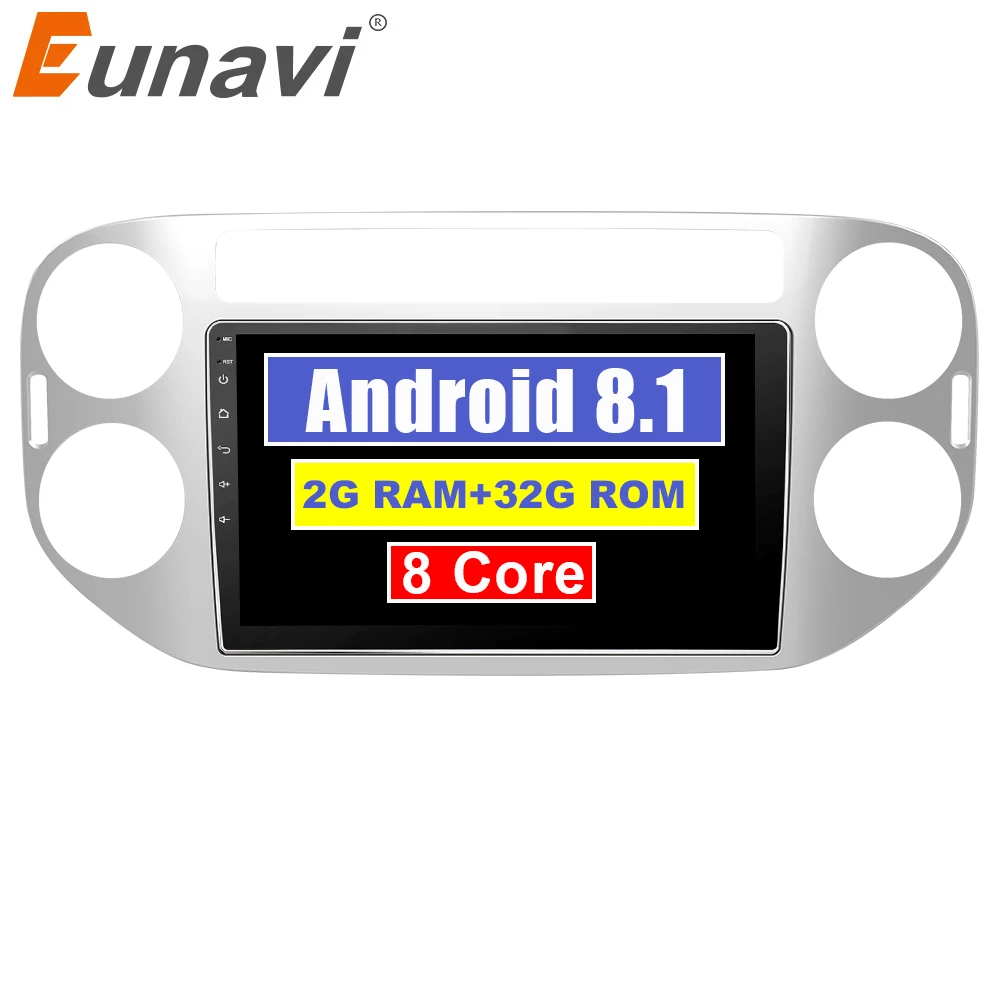 

Eunavi Android 8.1 Octa-core 9 inch Car Radio GPS Navi Player for VW Volkswagen Tiguan 2010 2011 2012 2013 With SWC WIFI 2G+32G
