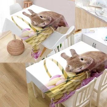 

Custom Rabbit Table Cover Rectangular Home Protection Decoration Elegant Wedding Waterproof Oilproof Tablecloth #JKL333J