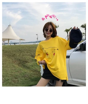 

Anime Pokemon Pikachu Cosplay Yellow Short-Sleeved T-Shirt Summer Round Collar Cartoon Periphera Cosplay Costumes For Unisex NEW