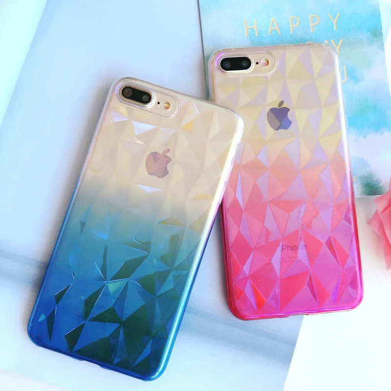 7 Plus градиентная ромба Футляр для телефона iPhone X Case класса люкс на молнии Wrong extraction