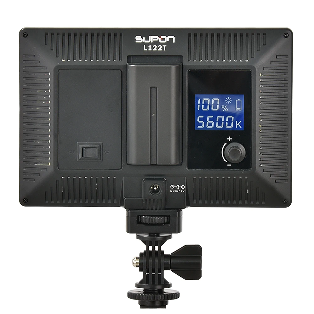  SUPON L122T LED 3300K-5600K Ultra thin LCD Bi-Color & Dimmable Studio Video Lamp Panel for Camera D - 32779376831