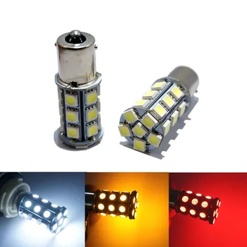 

AORUNYEBAO 2pcs 1156 BA15S led light s25 P21W 24 SMD 5050 LED Red White yellow Car lamp Tail Led Bulb turn signals Lights 12V