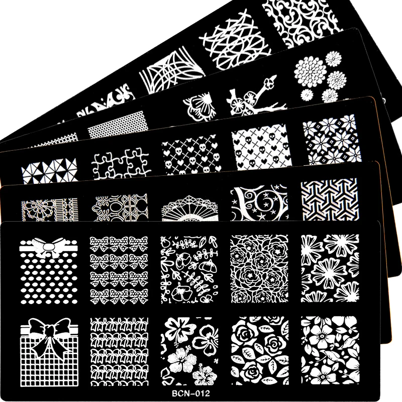 

1Pcs 6*12cm BCN Series Nail Stamping Plates DIY Image Nail Art Manicure Templates Stencils Salon Beauty Polish Tools