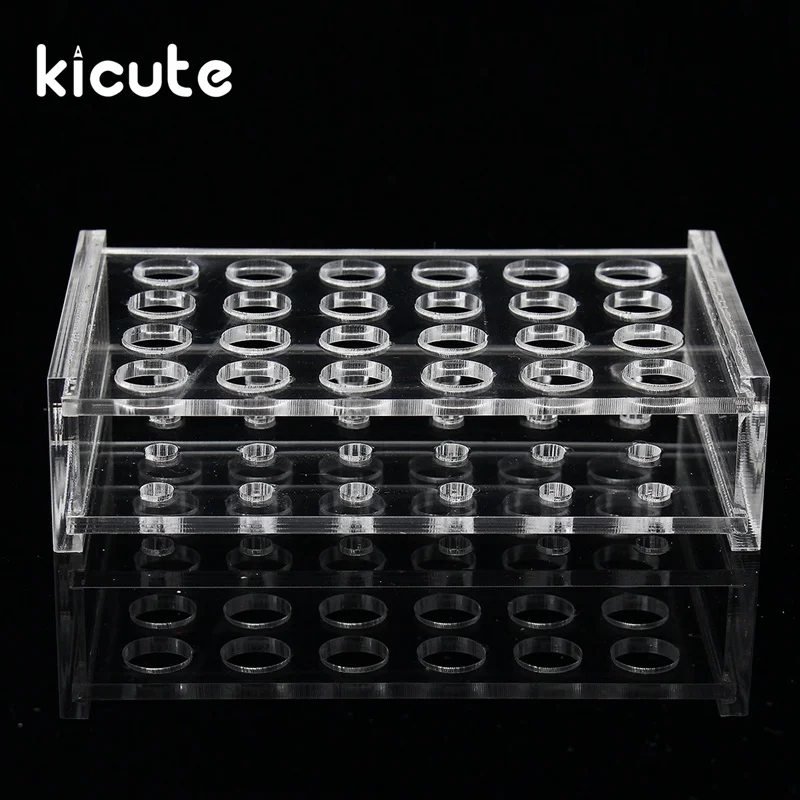 

Kicute Excellent 24 Holes 1.5ml Clear Plastic Centrifugal Test Tube Test Tubing Rack Holder 11mm Dia School Supply Lab Equipment