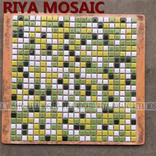 Free Shipping RIYA green ceramic mosaic small grain background wall bathroom kitchen pool swimming pool 11pcs/lot